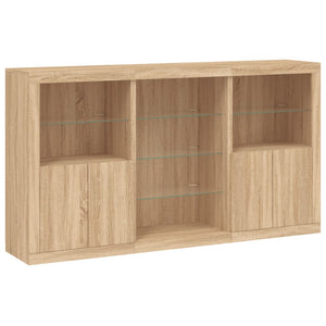 Credenza con Luci LED Rovere Sonoma 181,5x37x100 cm 3209179