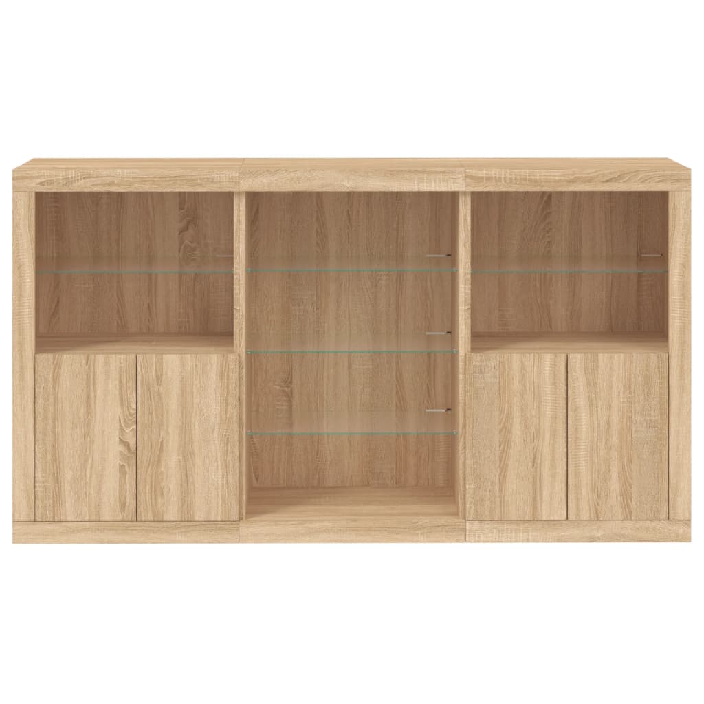 Credenza con Luci LED Rovere Sonoma 181,5x37x100 cm 3209179