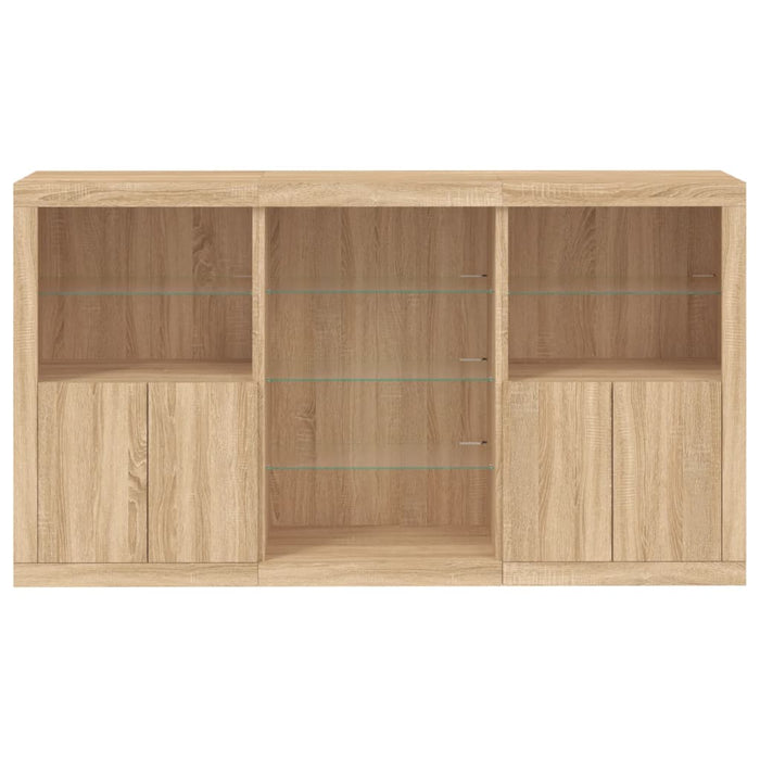 Credenza con Luci LED Rovere Sonoma 181,5x37x100 cm 3209179