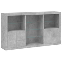 Credenza con Luci LED Grigio Cemento 181,5x37x100 cm 3209180