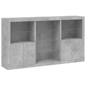 Credenza con Luci LED Grigio Cemento 181,5x37x100 cm 3209180