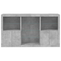 Credenza con Luci LED Grigio Cemento 181,5x37x100 cm 3209180