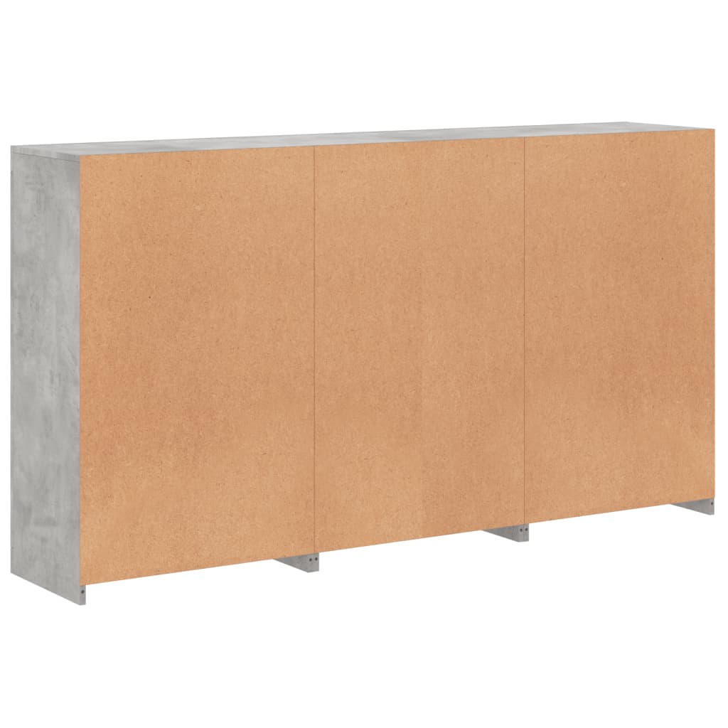 Credenza con Luci LED Grigio Cemento 181,5x37x100 cm 3209180