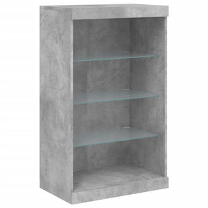 Credenza con Luci LED Grigio Cemento 181,5x37x100 cm 3209180
