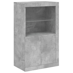 Credenza con Luci LED Grigio Cemento 181,5x37x100 cm 3209180