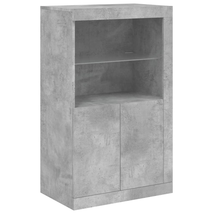 Credenza con Luci LED Grigio Cemento 181,5x37x100 cm 3209180