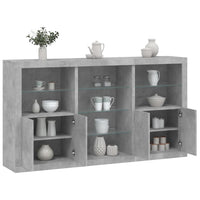 Credenza con Luci LED Grigio Cemento 181,5x37x100 cm 3209180