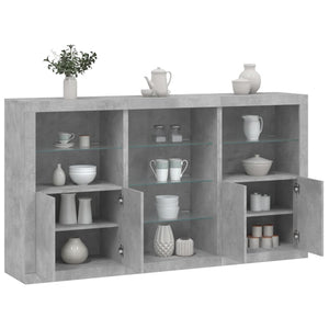 Credenza con Luci LED Grigio Cemento 181,5x37x100 cm 3209180