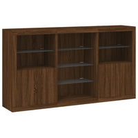 Credenza con Luci LED Rovere Marrone 181,5x37x100 cm 3209183