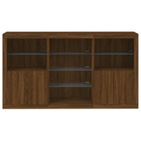 Credenza con Luci LED Rovere Marrone 181,5x37x100 cm 3209183