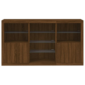 Credenza con Luci LED Rovere Marrone 181,5x37x100 cm 3209183
