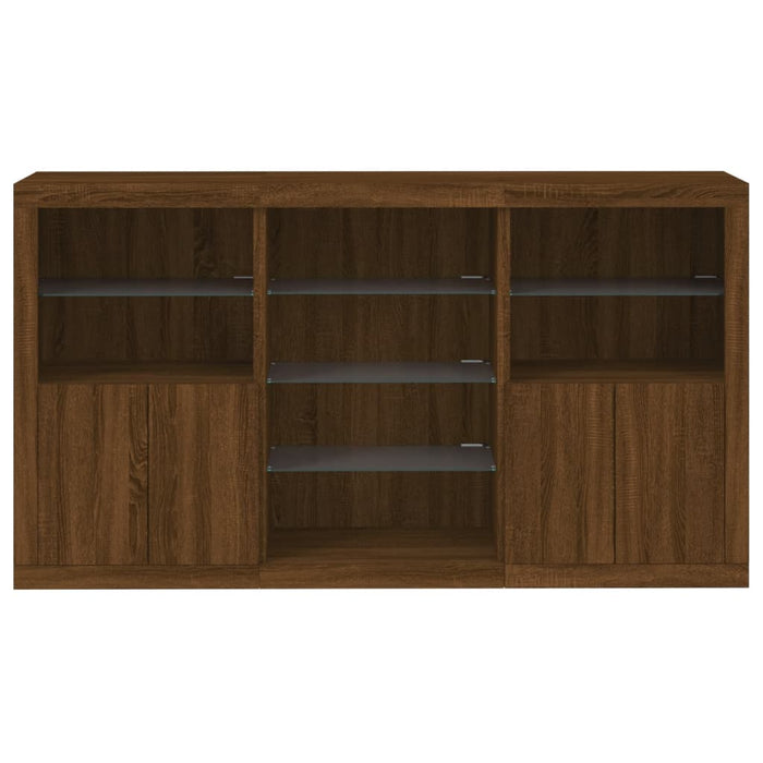 Credenza con Luci LED Rovere Marrone 181,5x37x100 cm 3209183