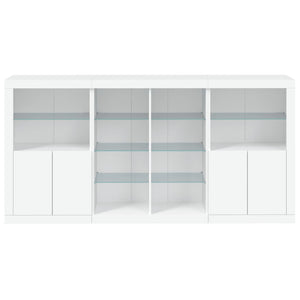 Credenza con Luci LED Bianca 202x37x100 cm 3209184