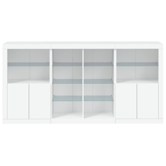 Credenza con Luci LED Bianca 202x37x100 cm 3209184