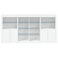 Credenza con Luci LED Bianca 202x37x100 cm 3209184