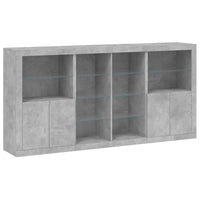 Credenza con Luci LED Grigio Cemento 202x37x100 cm 3209187