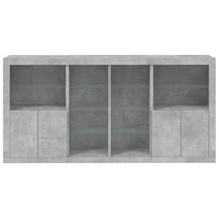 Credenza con Luci LED Grigio Cemento 202x37x100 cm 3209187