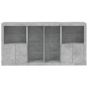 Credenza con Luci LED Grigio Cemento 202x37x100 cm 3209187