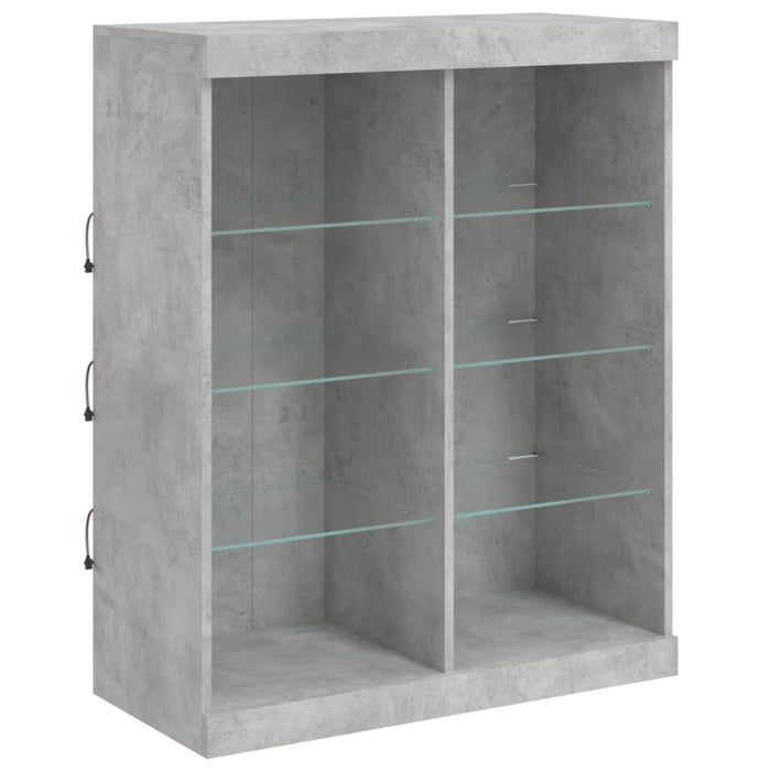 Credenza con Luci LED Grigio Cemento 202x37x100 cm 3209187