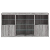 Credenza con Luci LED Grigio Sonoma 202x37x100 cm 3209189