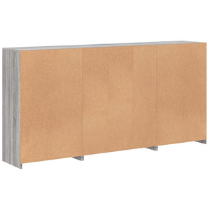 Credenza con Luci LED Grigio Sonoma 202x37x100 cm 3209189