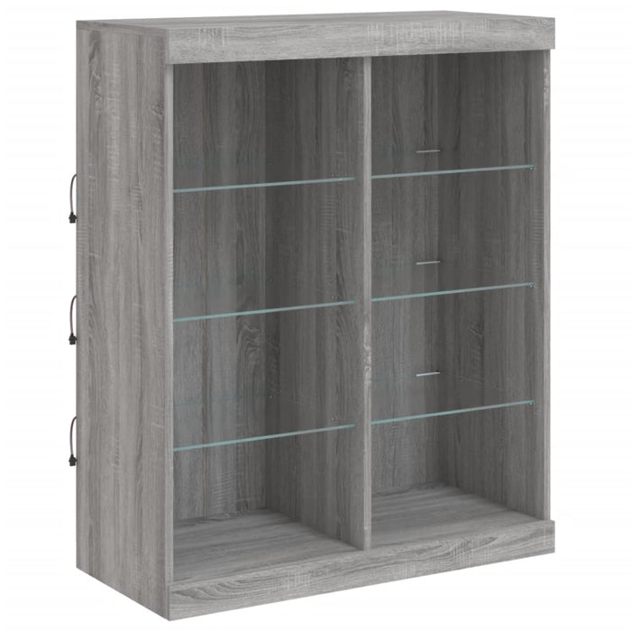 Credenza con Luci LED Grigio Sonoma 202x37x100 cm 3209189