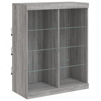 Credenza cassettiera mobile contenitore organizer cucina soggiorno salotto con luci LED sonoma 202 x 37 x 100 cm grigio 02_0030065