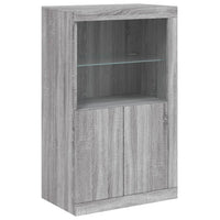 Credenza con Luci LED Grigio Sonoma 202x37x100 cm 3209189