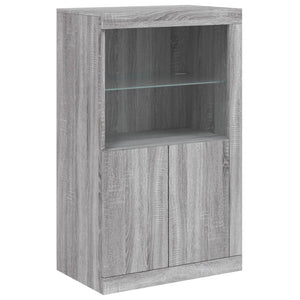 Credenza con Luci LED Grigio Sonoma 202x37x100 cm 3209189