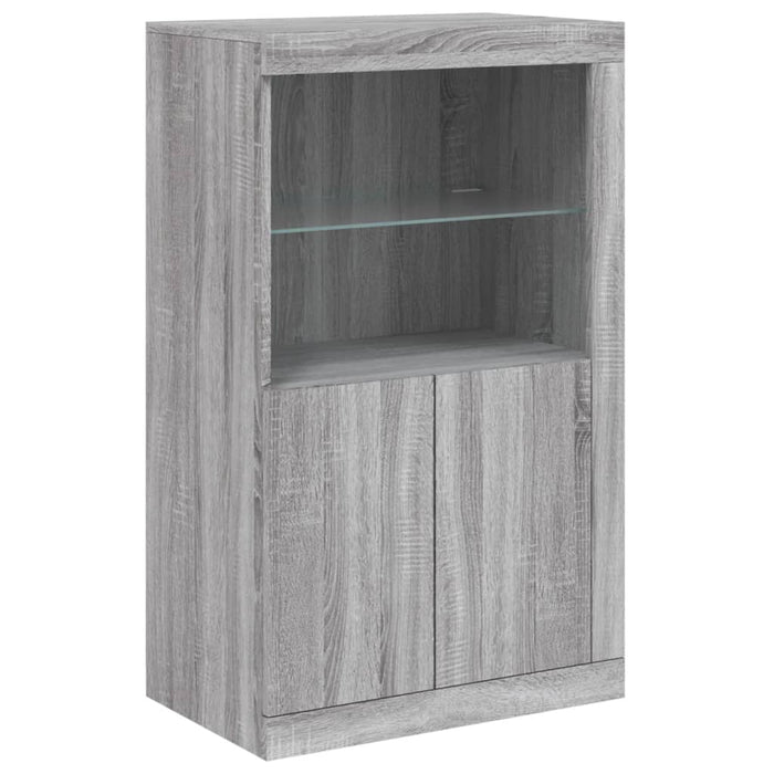 Credenza con Luci LED Grigio Sonoma 202x37x100 cm 3209189