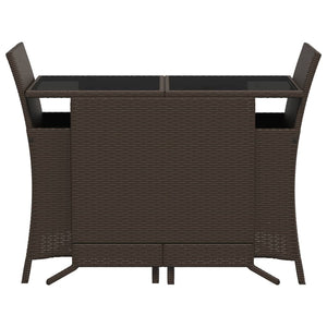 Set Bistrò 3 pz con Cuscini Marrone in Polyrattan 365118