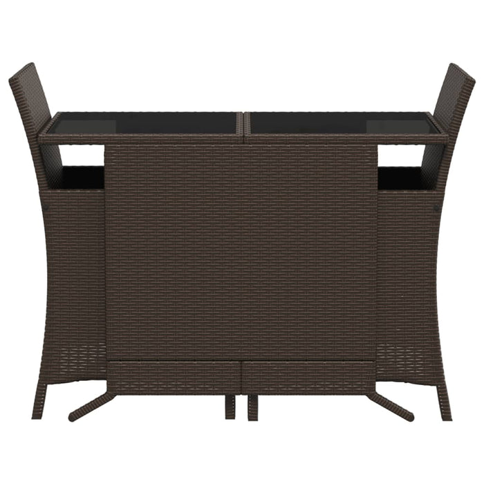 Set Bistrò 3 pz con Cuscini Marrone in Polyrattan 365118