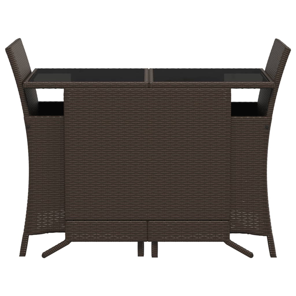 Set Bistrò 3 pz con Cuscini Marrone in Polyrattan 365118