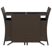 Set Bistrò 3 pz con Cuscini Marrone in Polyrattan 365118