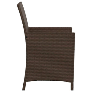 Set Bistrò 3 pz con Cuscini Marrone in Polyrattan 365118