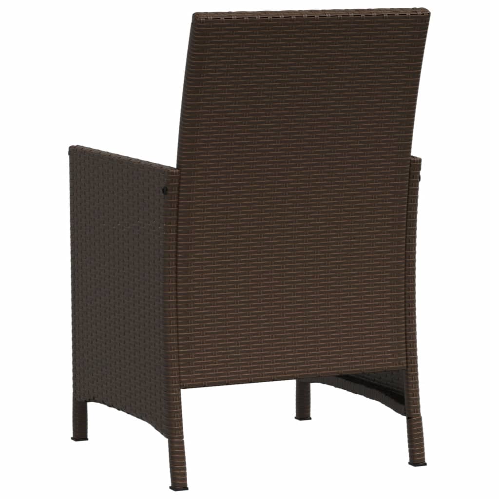 Set Bistrò 3 pz con Cuscini Marrone in Polyrattan 365118