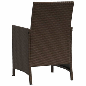 Set Bistrò 3 pz con Cuscini Marrone in Polyrattan 365118