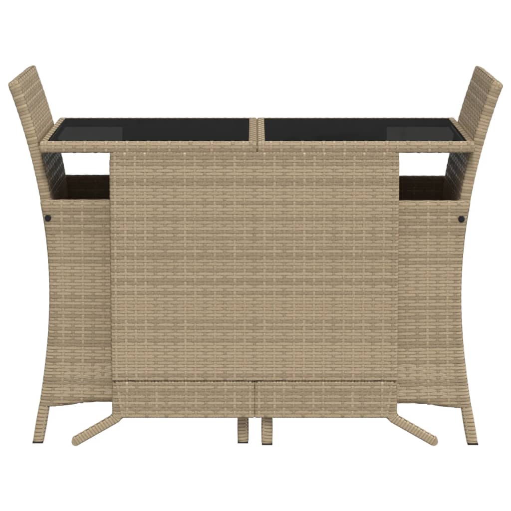 Set da Bistrò 3 pz con Cuscini Beige Misto in Polyrattan 365121