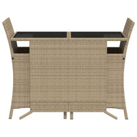 Set da Bistrò 3 pz con Cuscini Beige Misto in Polyrattan 365121