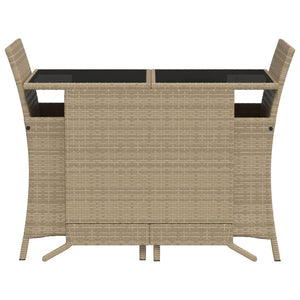 Set da Bistrò 3 pz con Cuscini Beige Misto in Polyrattan 365121