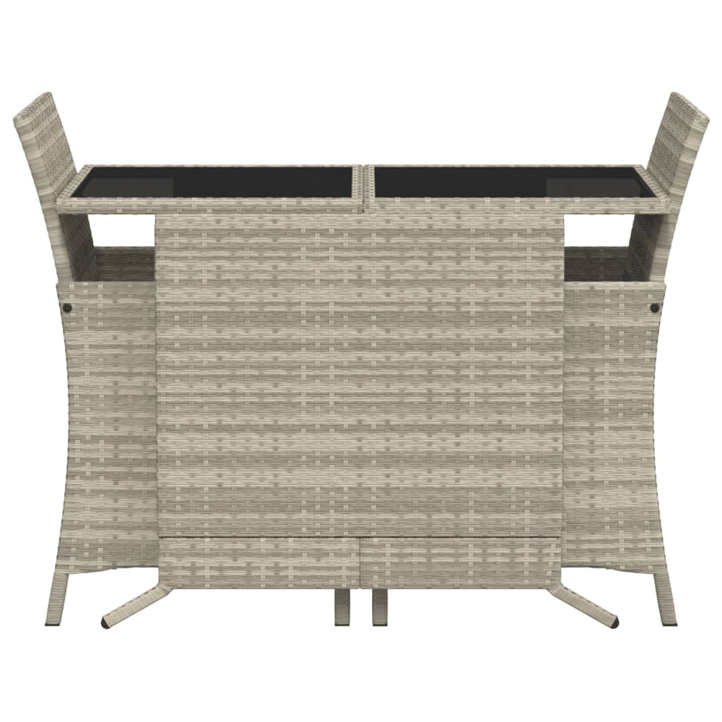 Set da Bistrò 3 pz con Cuscini Grigio Chiaro in Polyrattan 365122