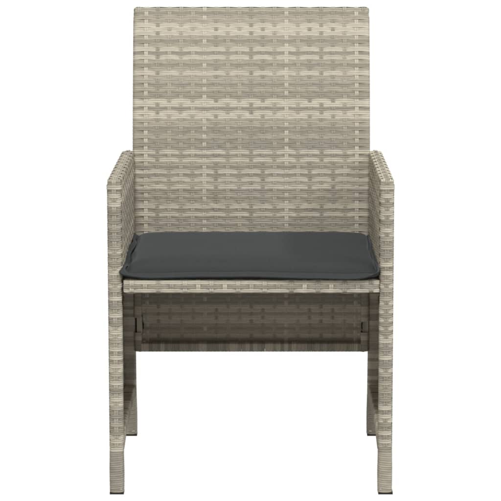 Set da Bistrò 3 pz con Cuscini Grigio Chiaro in Polyrattan 365122