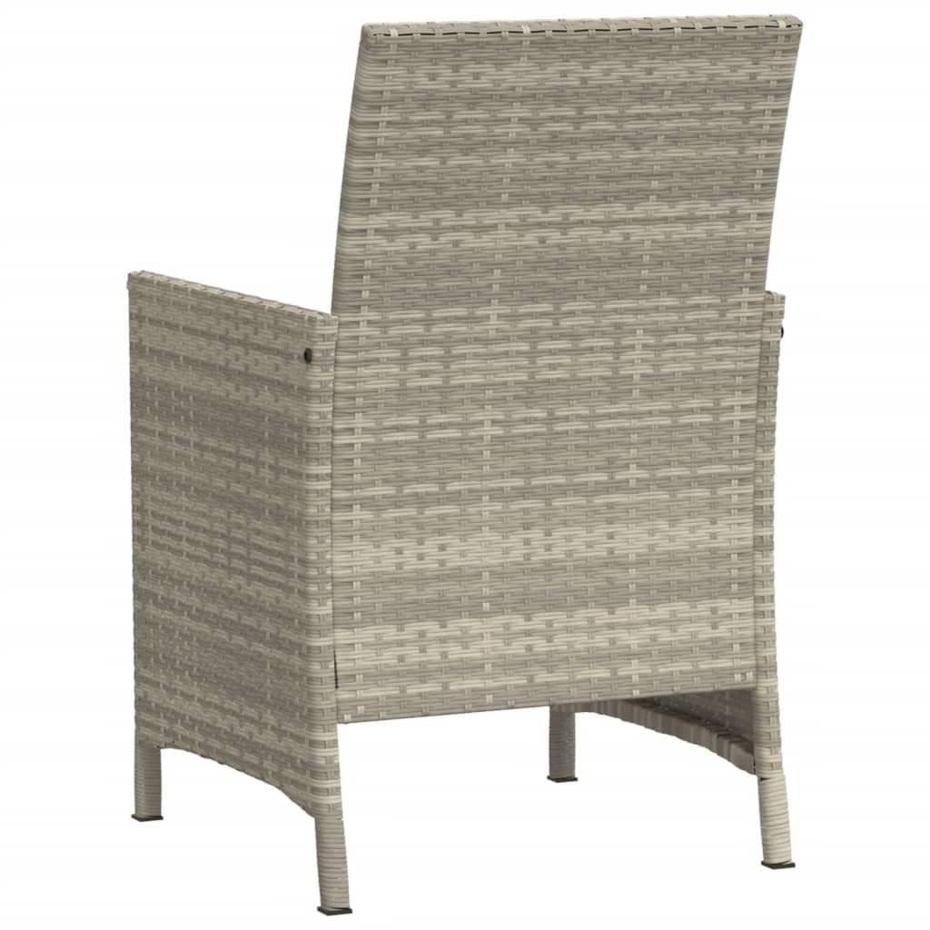 Set da Bistrò 3 pz con Cuscini Grigio Chiaro in Polyrattan 365122