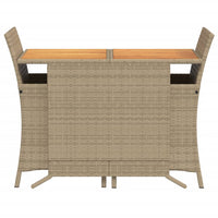 Set da Bistrò 3 pz con Cuscini Beige in Polyrattan 365126