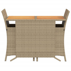 Set da Bistrò 3 pz con Cuscini Beige in Polyrattan 365126