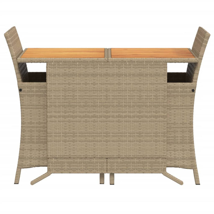 Set da Bistrò 3 pz con Cuscini Beige in Polyrattan 365126