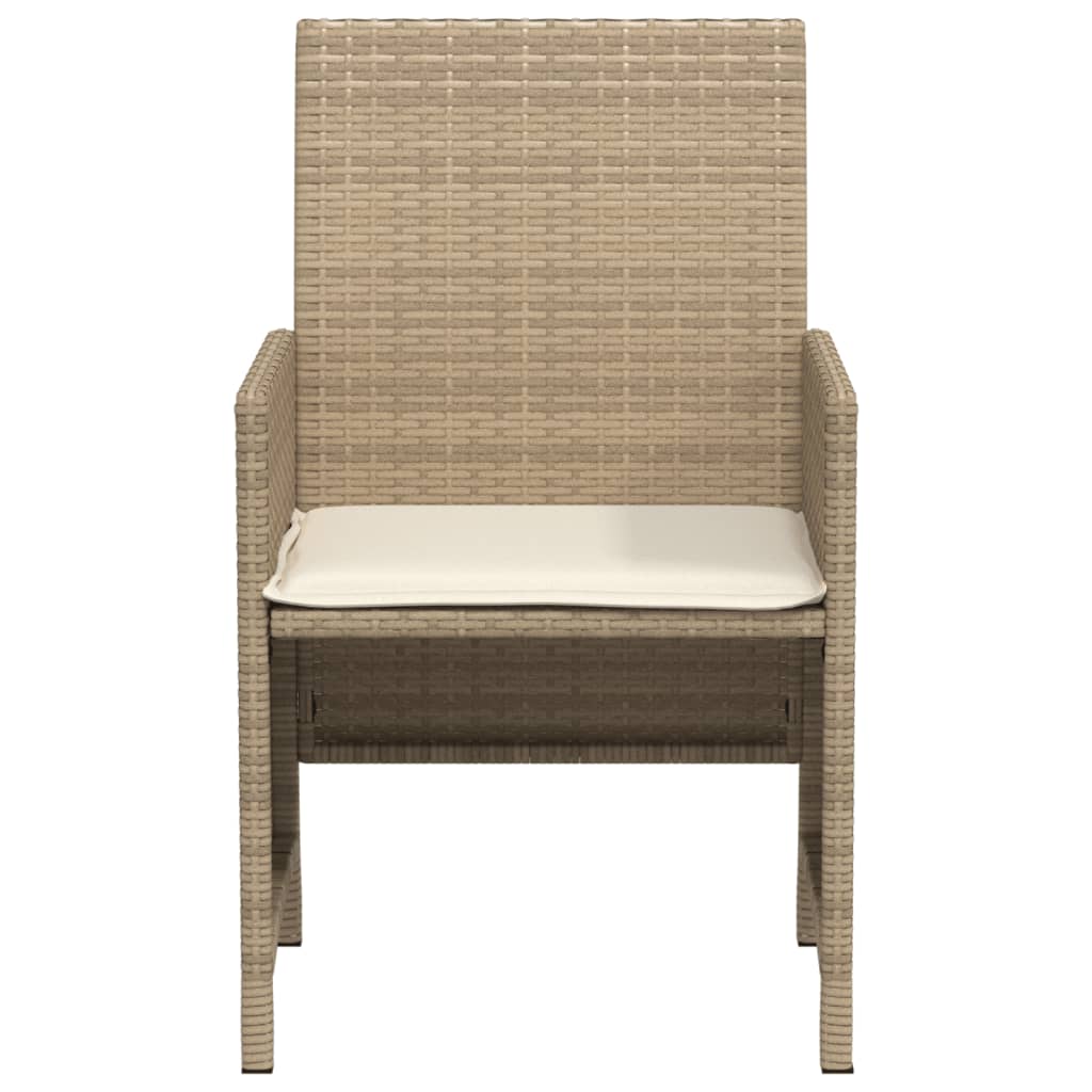 Set da Bistrò 3 pz con Cuscini Beige in Polyrattan 365126