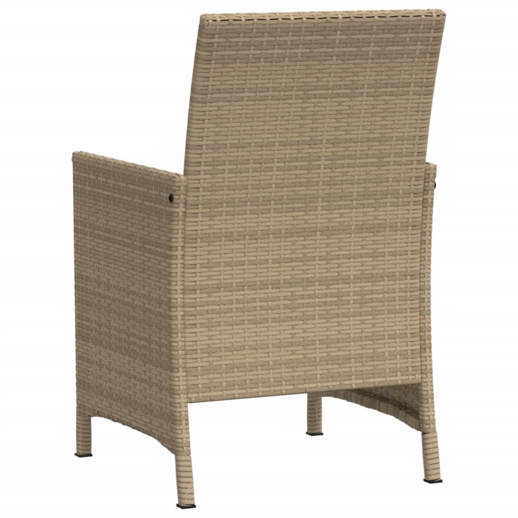 Set da Bistrò 3 pz con Cuscini Beige in Polyrattan 365126