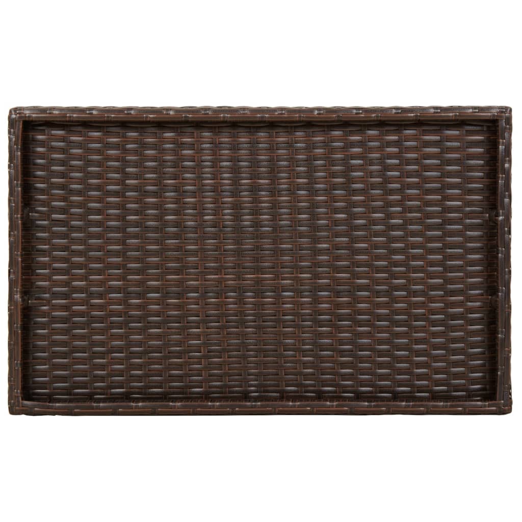 Tavolino Vassoio Pieghevole Marrone 65x40x75 cm in Polyrattan 365128