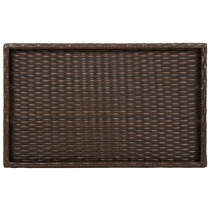 Tavolino Vassoio Pieghevole Marrone 65x40x75 cm in Polyrattan 365128